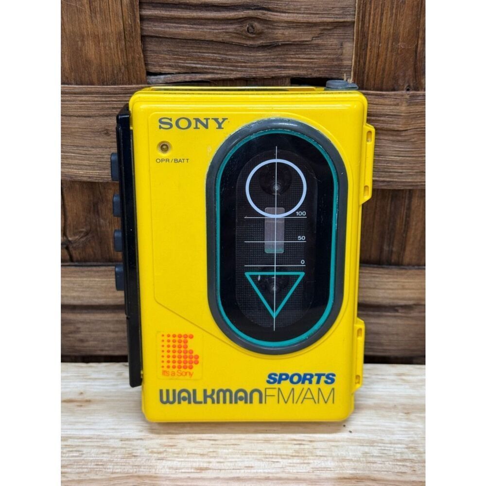 Sony WM-F45 Yellow Walkman Sports FM/AM Portable Cassette Player